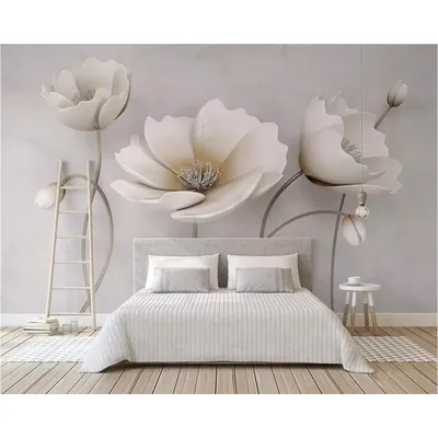 Maßgeschneiderte Tapete Wohnzimmer Schlafzimmer Nordic Blume Marmor Textur 3D Stereo TV Hintergrund Image