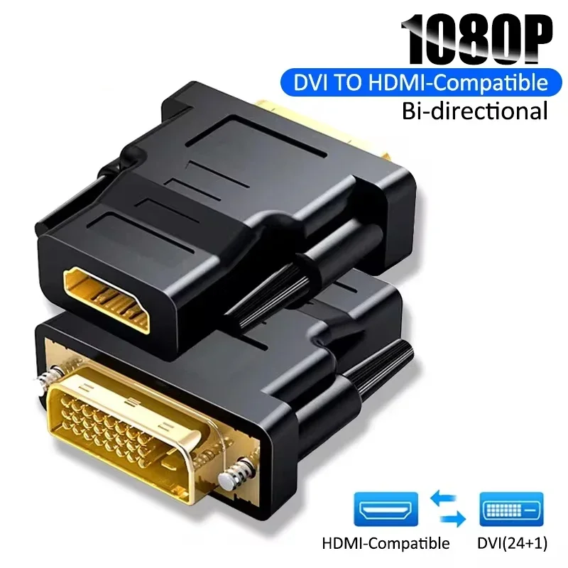 1080p DVI zu HDMI-kompatibler Kabel adapter DVI-Stecker zu Buchse bidirektion aler Stecker Konverter für PS3-Projektor Laptop TV-Box Image