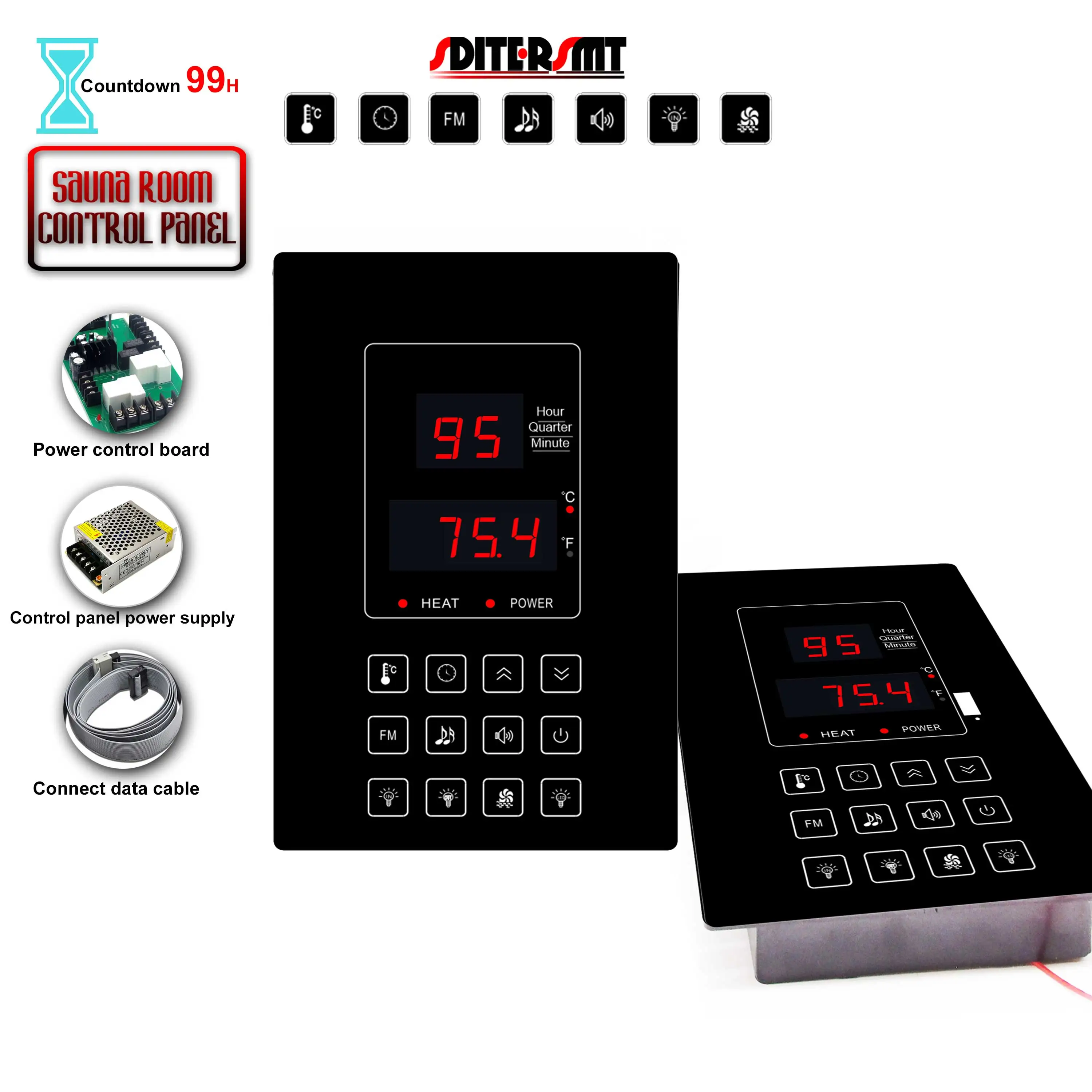 Neue 4500W Element Heizung Sauna Bedienfeld für Count-Down 99 Stunde Funktioniert Gut mit Infrarot Saunen