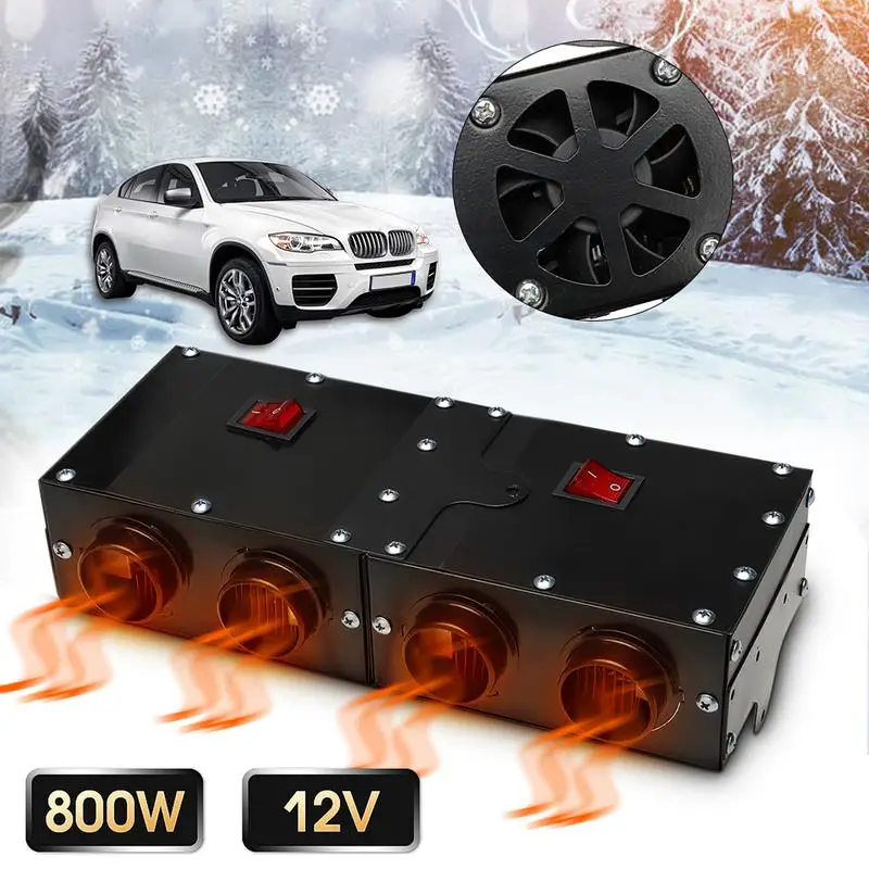 Heißer 4 Port Professionelle Auto Fahrzeug Heizlüfter Wärmer Windschutzscheibe Defroster Demister Fan DC 12 V 800 W Auto Heizung Defroster