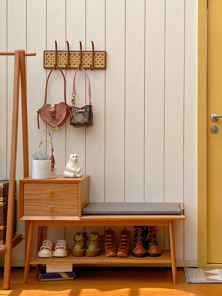 Antik Puppenhaus Mini Modell Möbel Zubehör Schuh wechsel Hocker Haushalts stuhl Schrank Haushalts stuhl Schrank Miniaturen