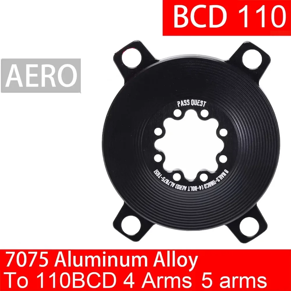 PASS QUEST Kettenblatt Adapter Spider 110 BCD Konverter Kettenblatt 4 5 Bolzen für Sram Force Pleuel Rennrad 8 Bolzen Kurbel Image