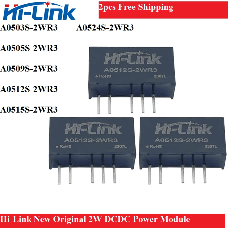 2 stücke Kostenloser Versand A0505S-2WR3 5V zu ±3,3 V ±5V ±9V ±12V ±15V 2W Dual Ausgang Isolierte Netzteil Modul Power Converter Hallo-Link Image