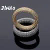 Hip Hop 925 Sterling Stempel Ring Luxus voller Kubikzircon Gold Charm Schmuck Punk männliche Frauen Fingerringe Größe 7-11