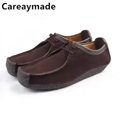 Careaymade-Echt leder Replik Low-Top-Schuhe Natalie Tabak gummi weiche Sohle leichte Freizeit schuhe Outdoor-Cowsude-Schuhe