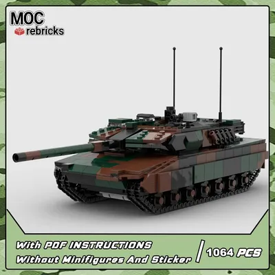 Militär Haupt kampfpanzer Leopard 2 a7v Modell Ziegel Moc Armee Fahrzeug Waffe Bausteine Spielzeug Image