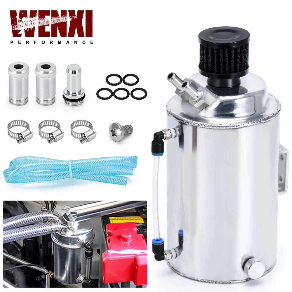 2L 2-Liter-Aluminium polierter runder Ölauffangbehälter mit Entlüftungsfilter WX-TK01 Image