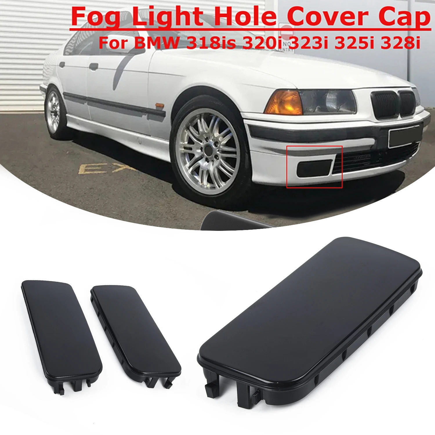 1/2PCS Rechts Links Auto Nebel Licht Loch Abdeckungen Für BMW 3er E36 318is 320i 323i 325i Auto Lampe Hauben Zubehör