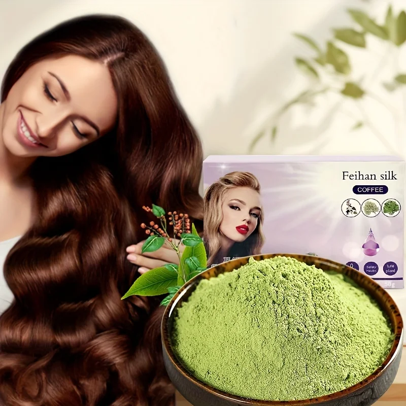 50 gr/paket Pflanze Haina Pulver schwarz Haarpflege Puder schwarz Haar Pflanze färben weißes Haar bedeckt weißes Haar Image