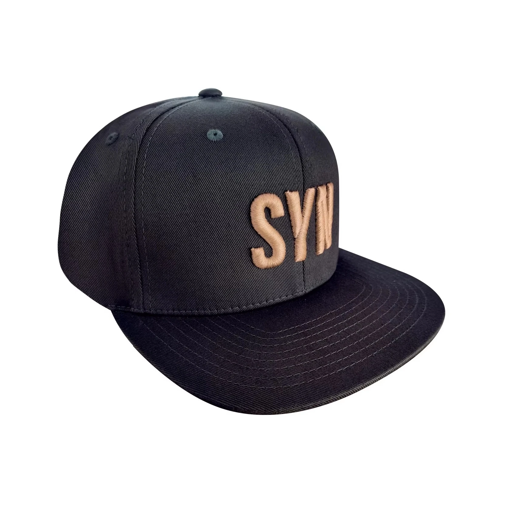 Syndicate Snapback Cap Schwarz gold 6 Panel Unisex 56-62 Casual Outdoor Radfahren Baseball Running Casual Cap Herren