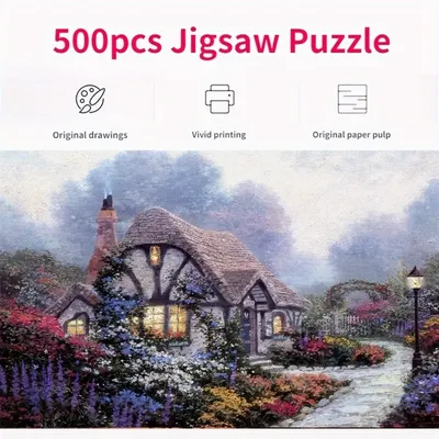 500-teiliges Puzzle für Erwachsene, Malkabine im Wald, Papierpuzzles, Heimdekoration, Image