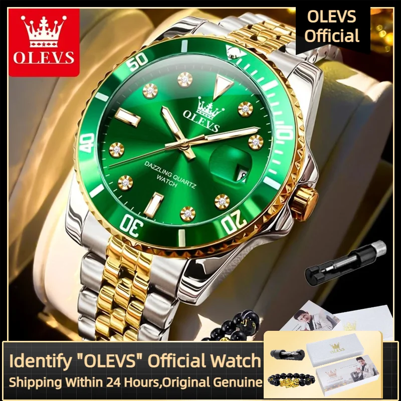 Olevs Herren uhr original wasserdicht automatische Datum Rotations ring Luxusmarke Tauchen Quarz Herren uhr reloios masculino