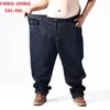 Plus große schwarze Jeans Männer 5xl 6xl 7xl 8xl 54 56 58 59 60 200kg elastische Jeans hose extra große männliche blaue Hosen Kleidung