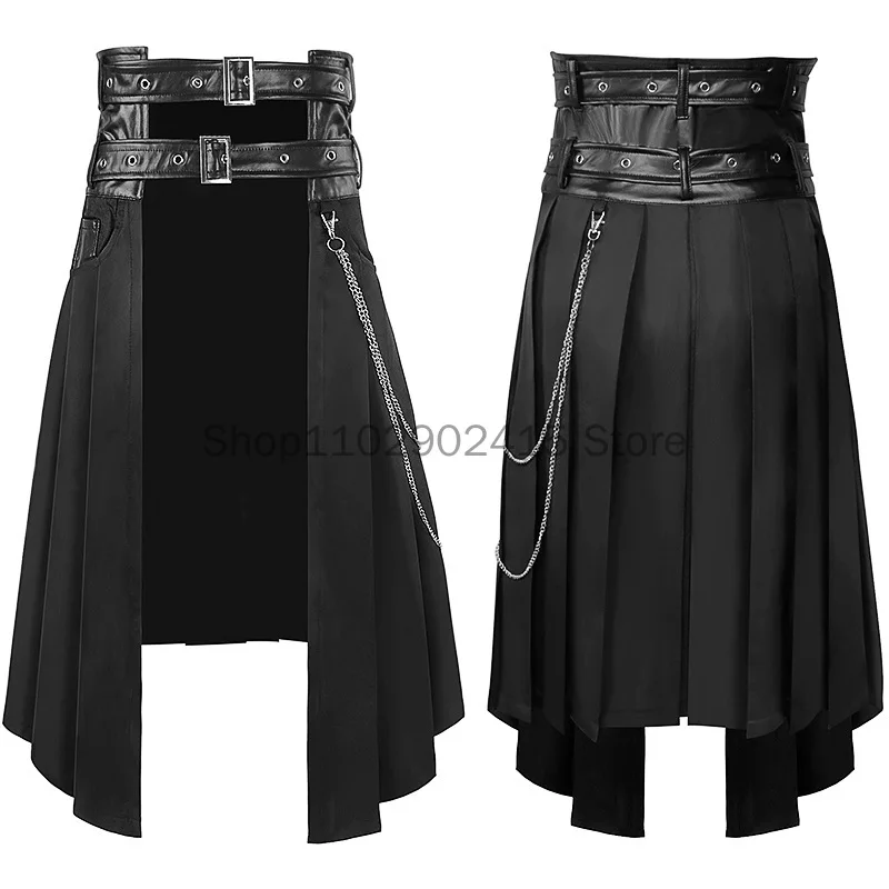 Frauen Steampunk Männer Röcke mittelalter liche Cosplay Piraten Punk Maxi Hemd Kleid Gothic schwarz sexy Korsett passende Röcke Image
