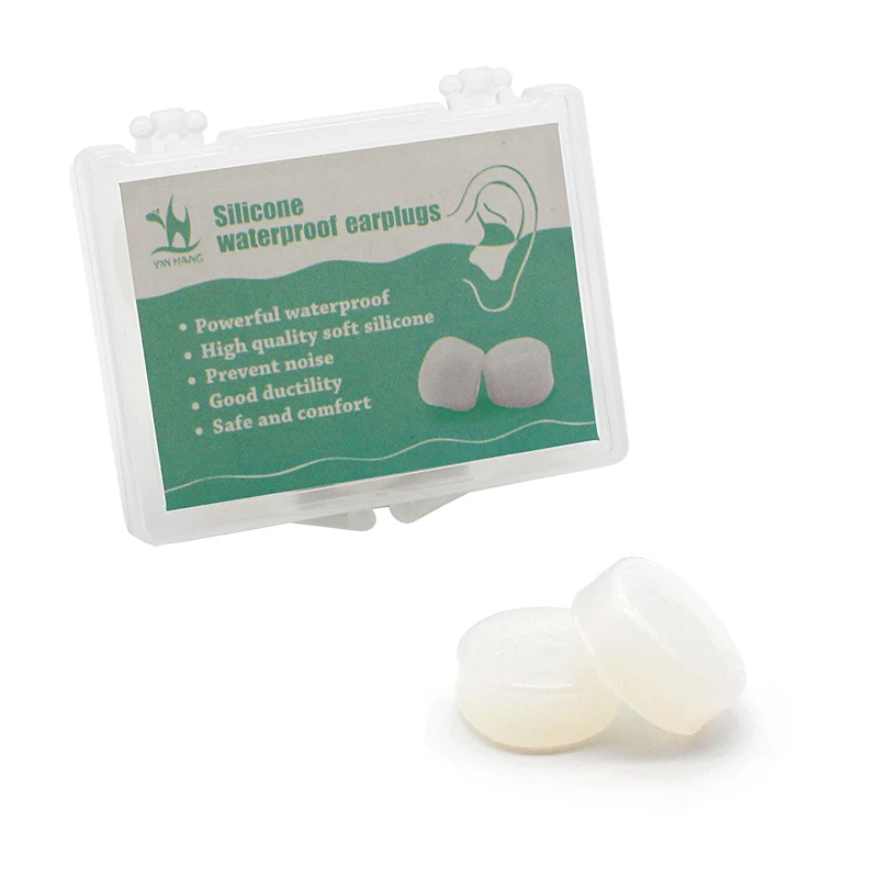 Anti-Noise-Silikon-Ohr stöpsel Wasserdichte Schwimm-Ohr stöpsel zum Schlafen Tauchen Surf Soft Comfort Natation Schwimm-Gehörschutz Image