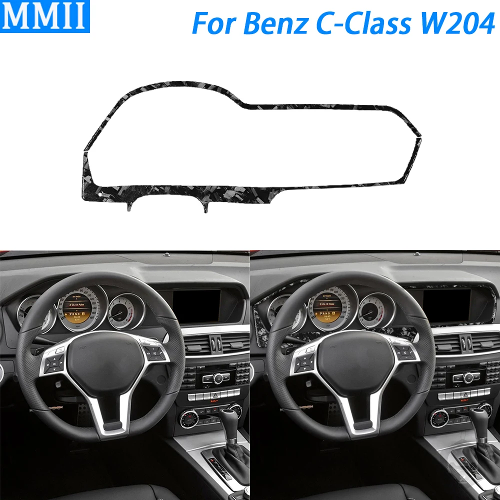 Für Benz C-Klasse W204 geschmiedete Kohle faser Armaturen brett Tacho Panel Abdeckung Verkleidung Auto Interieur Zubehör Aufkleber Image