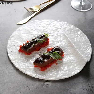 Irregular Shape Ceramic Pasta Steak Plate Solid Color Cutlery Sushi Plate Creative Home Kitchen