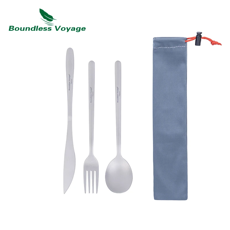 Grenzenlose Reise Titan Abendessen Set Camping Geschirr Utility Besteck Essstäbchen Messer Gabel Löffel Set stücke für Heimreisen Image