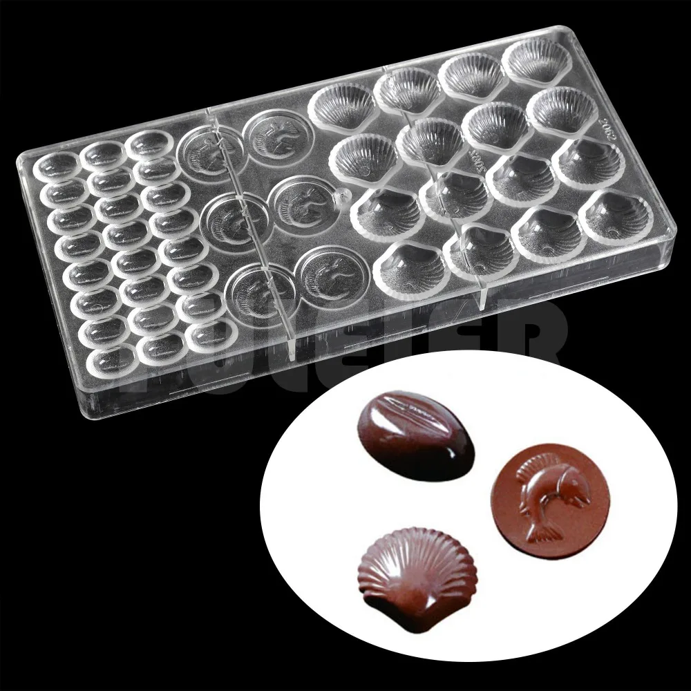 Muscheln Form Polycarbonat Schokoladen form handgemachte Süßigkeiten Bonbon Süßigkeiten Herstellung Formen Schokoladen formen Kuchen Backform Image