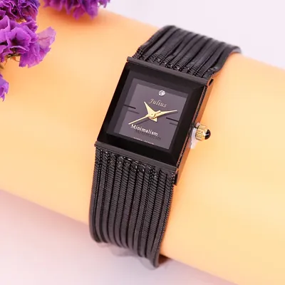 Julius Damenuhr Japan Quarz Stunden Feine Mode Kleid Kette Armband Büro Edelstahl Business Mädchen