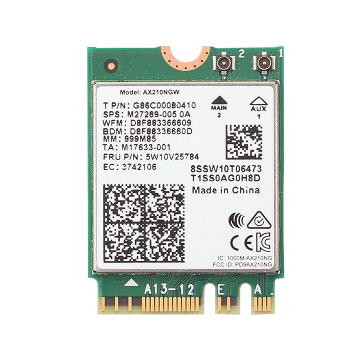 Ax210 ax210ngw Netzwerk karte m.2 ngff 2,4 ghz/5g Wi-Fi 6e 2400 MBit/s WLAN-Karte 802.11ax Bluetooth 802,11 WLAN-Adapter Image