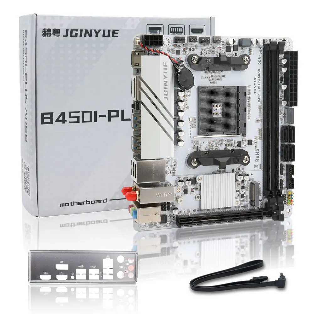 JGINYUE ITX AMD AM4 B450 ARGB Computer Motherboard unterstützt DDR4 Desktop RAM AM4 CPU Slot NVME NGFF M.2 USB 3.0 VGA für Ryzen5
