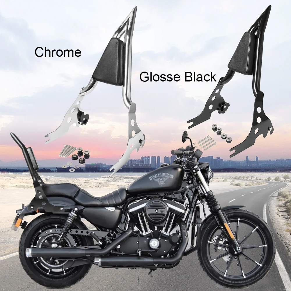 Motorrad abnehmbare hintere Beifahrer Rückenlehne Sissy Bar für Harley Touring Road King Street Electra Glide Sportster XL 2015-2017 Image