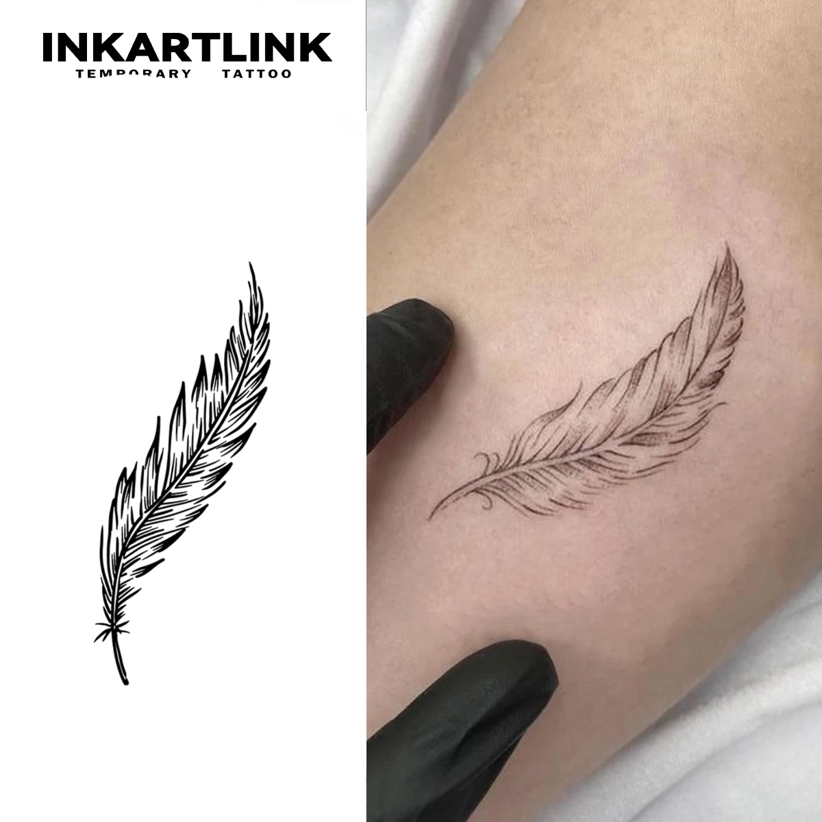 3 Stück Feder-temporäres Tattoo, hält bis 15 Tage, neue Technologie, magischer, wasserfester, semi-permanenter Aufkleber. Image