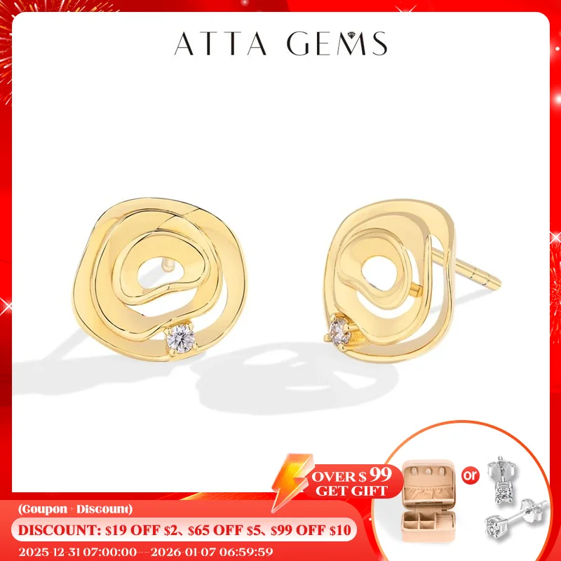 ATTAGEMS Romantische Moissanit Ohrstecker für Frauen Rose Design Hohl S925 Sterling Silber Verlobung Hochzeit Vintage Geschenk Neu