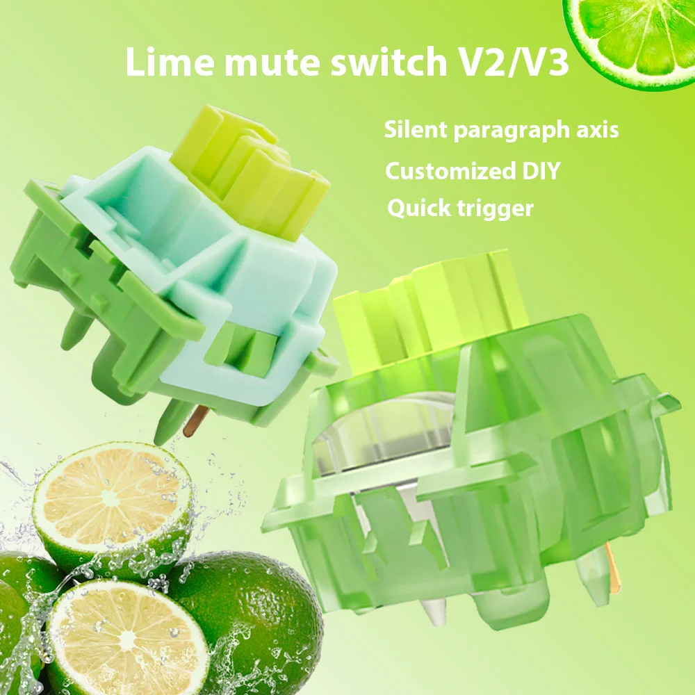 Mechanische Tastatur Schalter Geschmiert Silent Lime V2 V3 Schalter Mechanische Tastatur Linear Tactile 5Pin Absatz Achse Hot Swap DIY Image