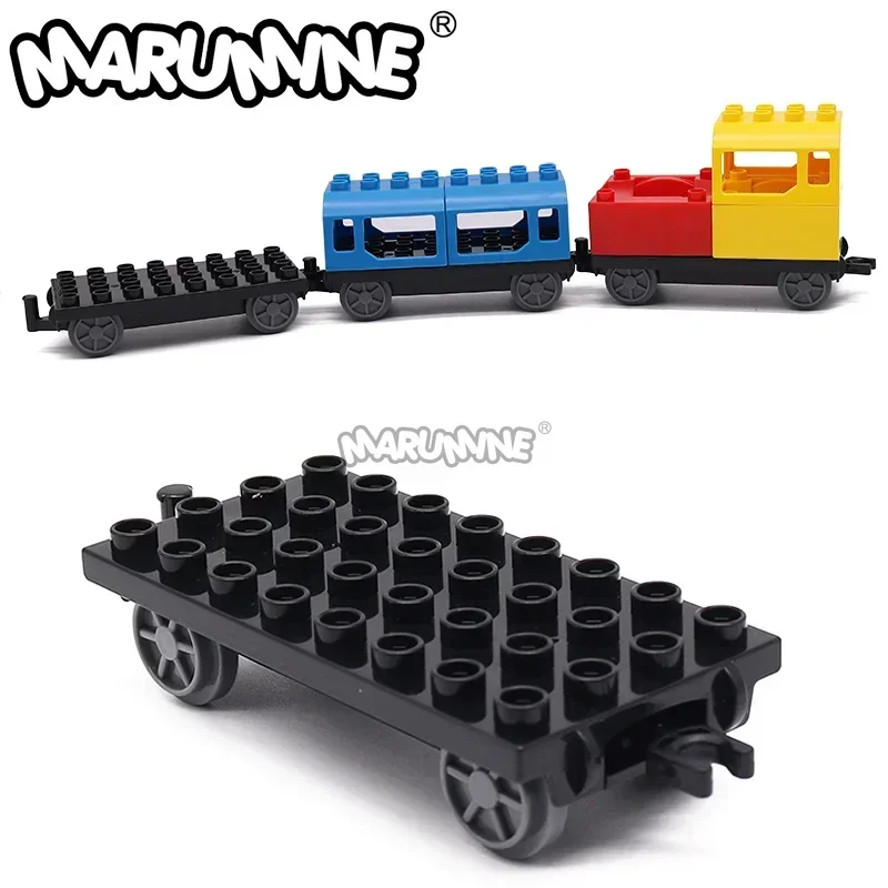 MARUMINE 2PCS Lift Bar Wagen Flachbett Anhänger Klassiker Bausteine MOC Stadt Kreative Konstruktionen DIY Modell Zubehör Image