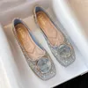 Plus Größe Neue Wohnungen Schuhe für Frauen Frühling Sommer Mode Schöne Strass Faulenzer Mädchen Slip-on Casual Boot Schuhe