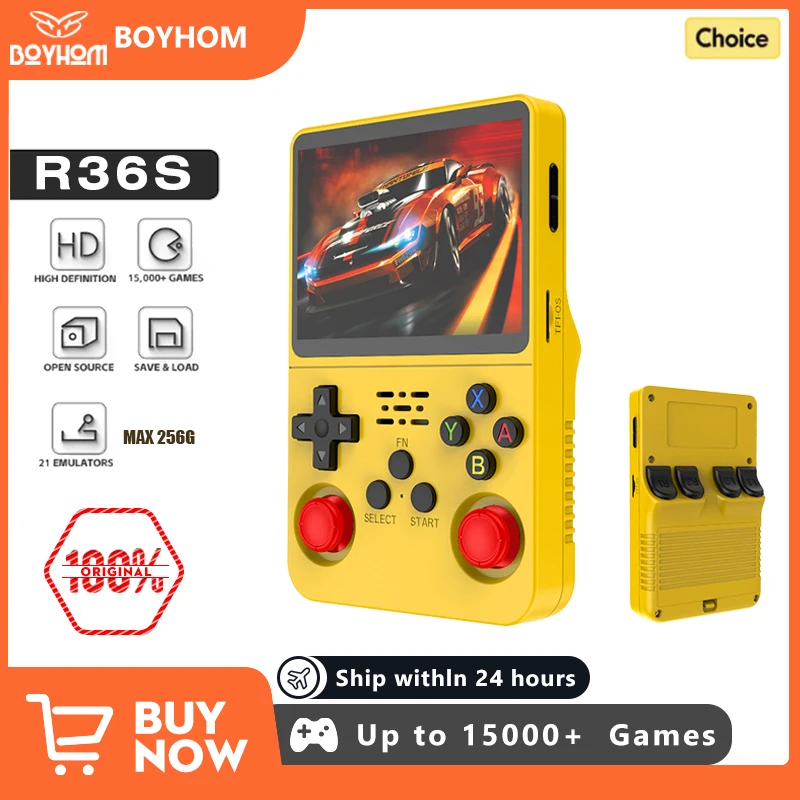 Retro R36S 256G Handheld-Spielekonsole Linux-System 3,5-Zoll-IPS-Bildschirm Tragbarer Taschenvideoplayer 2 Joystick 128G 64G Kindergeschenk Image