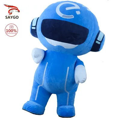 Aufblasbare Roboter blau Maskottchen Kostüm Erwachsenen Cosplay Anzug Karneval Party lustige Image