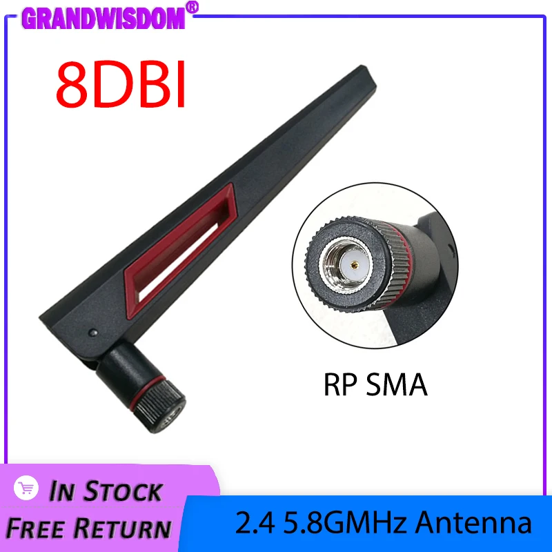 GWS 2,4 GHz 5,8 GHz Antenne echte 8 dBi RP-SMA Stecker Dual Band wifi Antena antenne SMA weibliche drahtlose router CE OEM großhandel Image