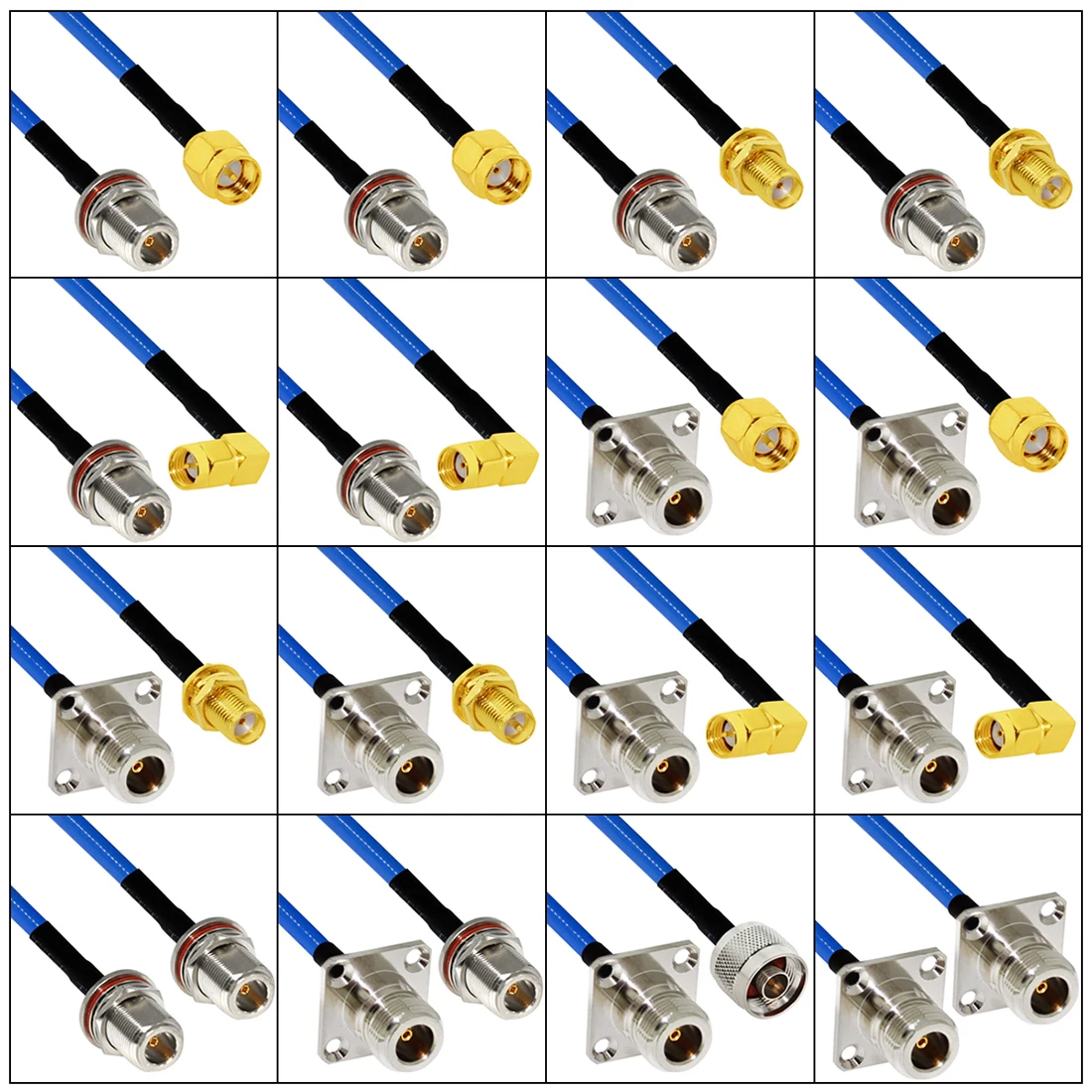 1pc sma männlich weiblich rp Winkel zu n Typ Stecker Buchse Panel Mount Pigtail Kabel rg402.141 "blaue Jacke 20cm/50cm/100cm Image