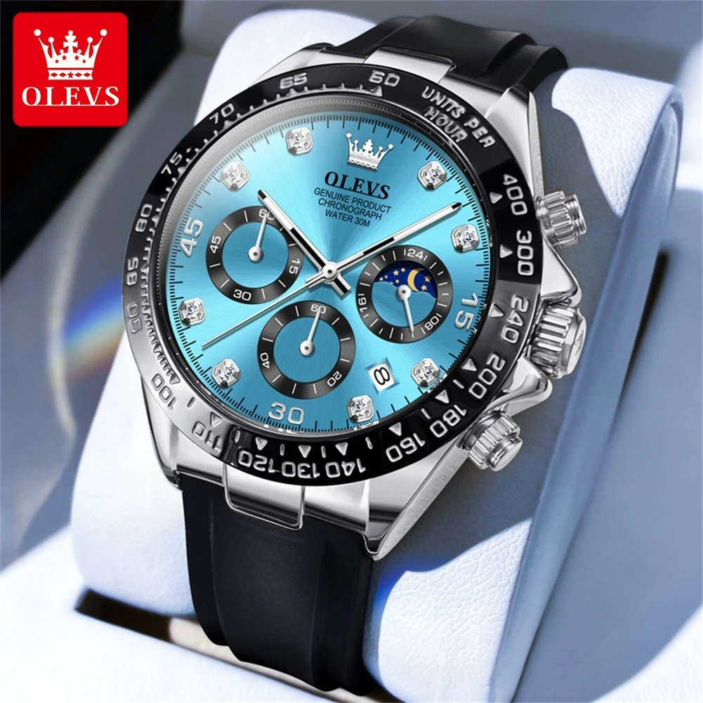 Olevs 2875 Luxus Herren uhr Quarz Herren uhren wasserdichte leuchtende Top Marken uhr für Herren Datum Chronograph Sport Armbanduhr Image