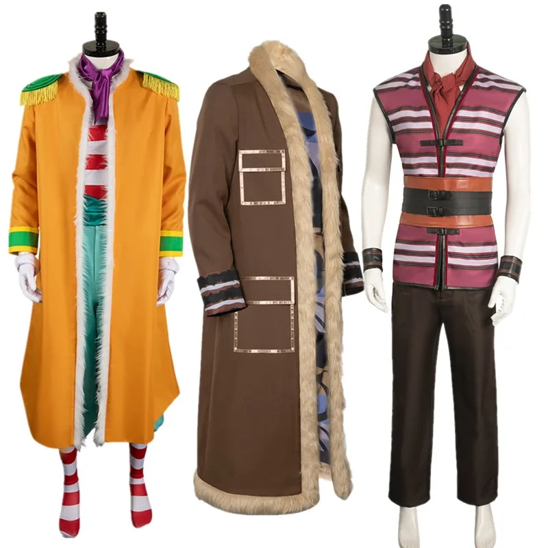 Buggy Cosplay Kostüm Piraten Fantasie Clown Verkleidung Erwachsenen Männer Hemd Hosen Mantel Outfits Halloween Karneval Party Anzug Image