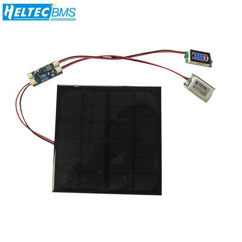 6V 3W 9V 2W 12V 2W Solarpanel mit Solar-Min-Batterieladegerät mit Batterieanzeige DIY KIT PH 2.0 Kabel Image