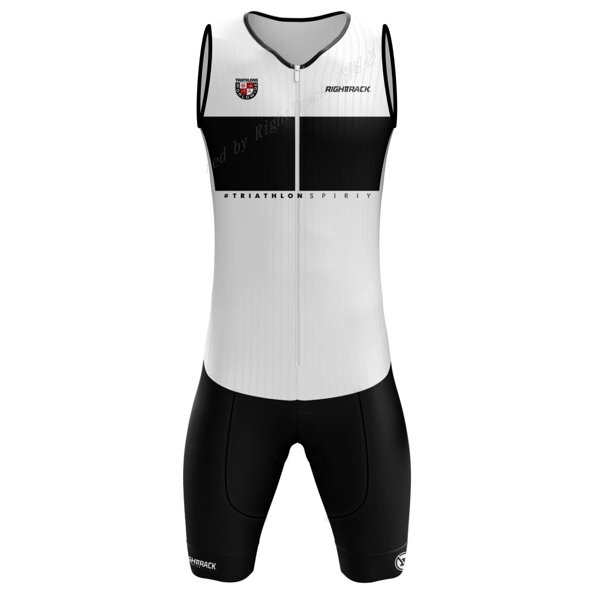 New World Triathlon Herren-Trisuit, zweifarbig, ärmellos, Skinsuit, Kleidung, Overall, Schwimmen, Radfahren, Laufen, Wettkampf, RT-Bekleidung Image