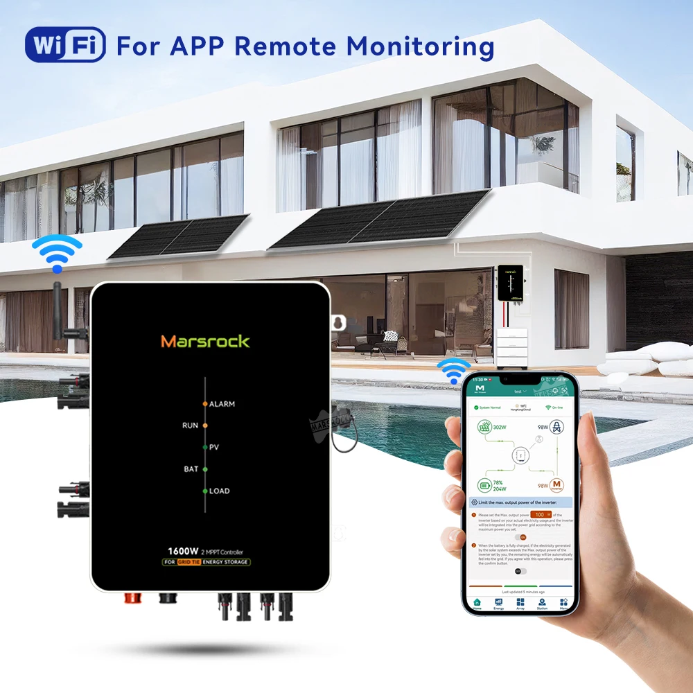 TENTEK 1600 W mit 2 MPPT AC Intelligent EMS Controller Grid Tie Micro Inverter Energiespeichersystem Intern Controller Image