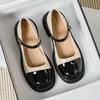 2023 Frühling neue Damen Single Schuhe lässig Mary Jane Lederschuhe Mode flachen Mund Design Slipper Größe 41-43