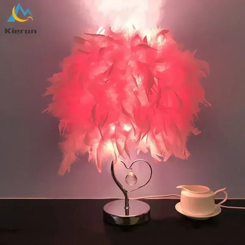 Moderne einfache Feder führte Tisch lampen Schlafzimmer Studie Restaurant Bar Nachttisch lampen Wohnzimmer Dekoration Kristall Stehlampe