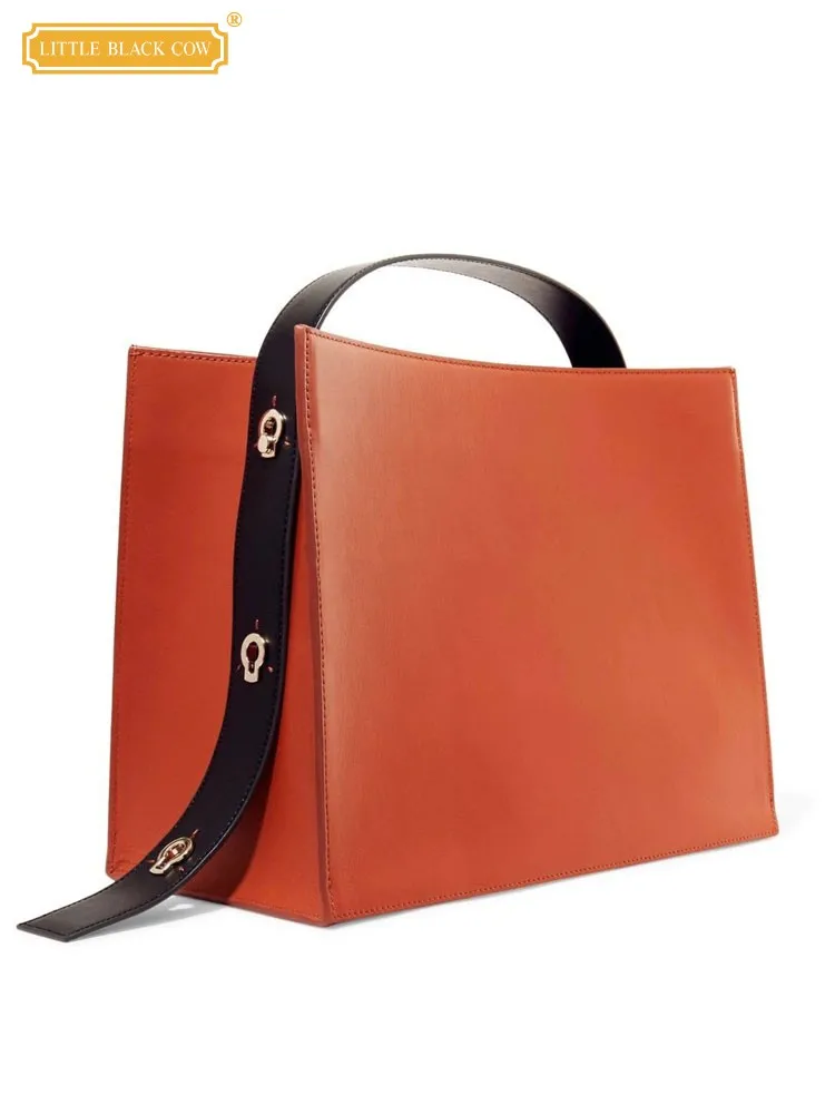 Frauen Aus Echtem Leder Handtasche Elegante Büro Dame Große Kapazität Totes Schulranzen Platz Einzelnen Schulter Taschen Design Umhängetasche