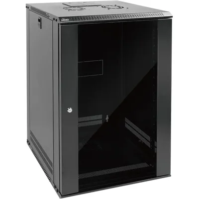 Wall Mount Rack Network Cabinet for 19" IT Equipment,with Lockable Glass Door and Side Panels