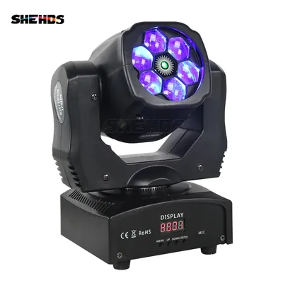 SHEHDS High Quality 6X15W Beam RGBW Moving Head Lighting Support Multiple DMX Modes for DJ Club