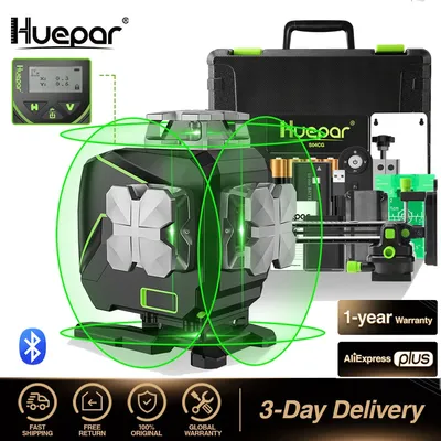 Huepar S04CG 16 lines 4D Cross Line Laser Level Bluetooth & Remote Control Functions Green Beam