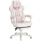 Pink Gaming Chair,Pink Computer Gaming Chairs for Adults,Reclining Gamer Chair with Footrest with