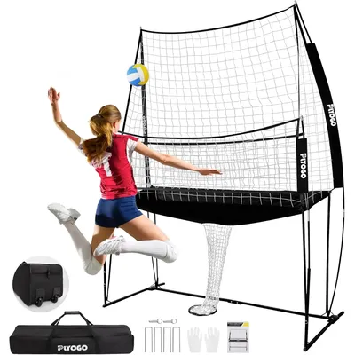 Training Equipment Net, Adjustable Volleyball Practice Net Station | Great for Hitting and Serving