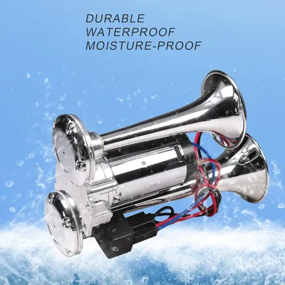 Universal AAZRZRZ Car Air Horn Compressor Dual Trumpets 600dB Loud Trumpet Compressor Super Loud